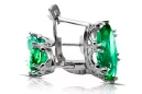 Sterling silver 925 Emerald Earrings Vintage Jewlery vec021s